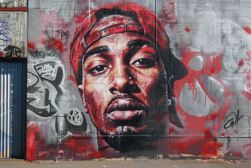 kamkamkam a big mural of a 2pac shakur in the style of glasg effdd5f1 0041 4a6a ae59 dccdd65fc9e1 3