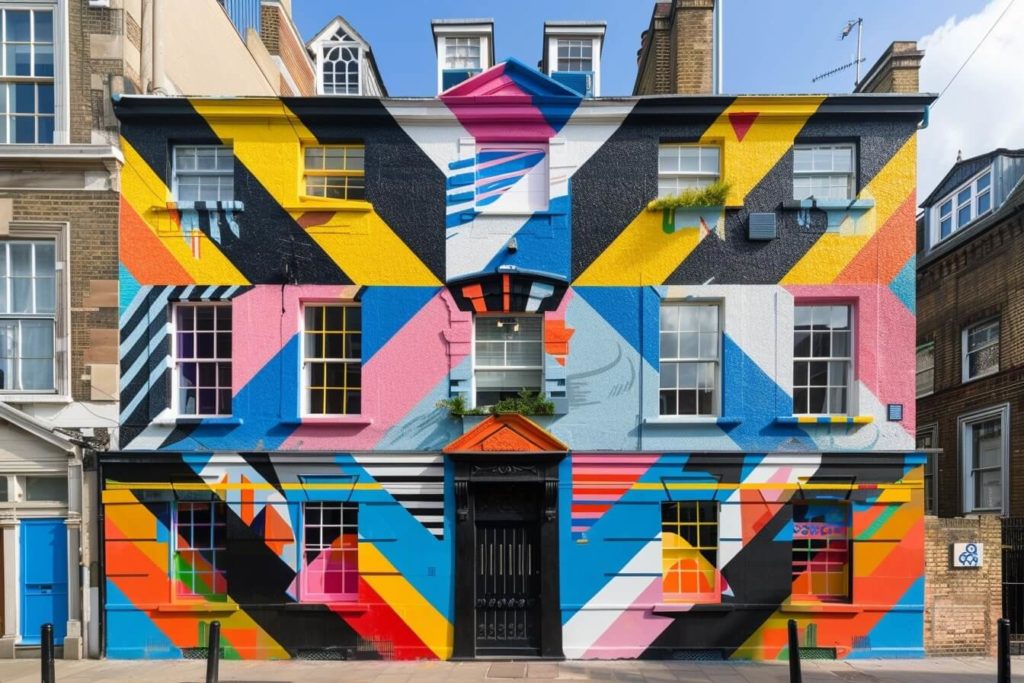kamkamkam a building covered in colorful murals in london in 45ec4db3 1ead 4d86 a2ba 6f708d73bd92 2