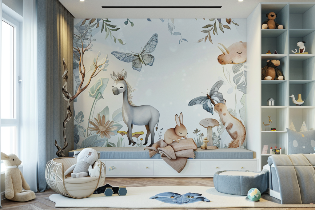 kamkamkam childrens room features wall mural in white with a 605555fe cae6 4751 9860 0a0931b6c44c 2