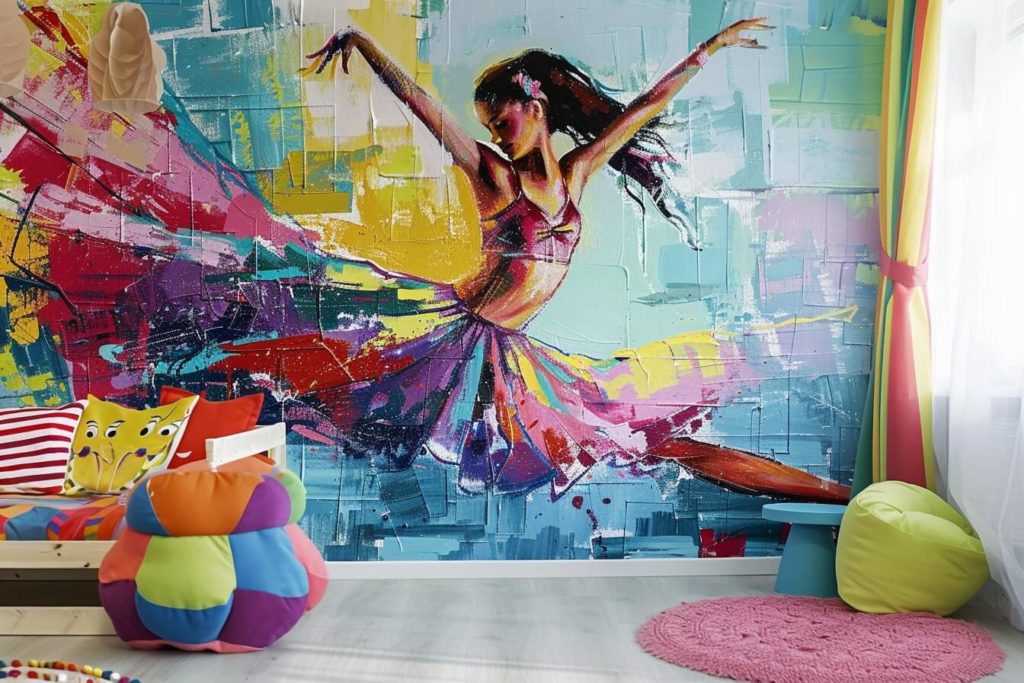 kamkamkam illustrate a vibrant childs room with a wall mural 23b7cd61 1d0a 48b2 963b 8c3966baa0c0 1