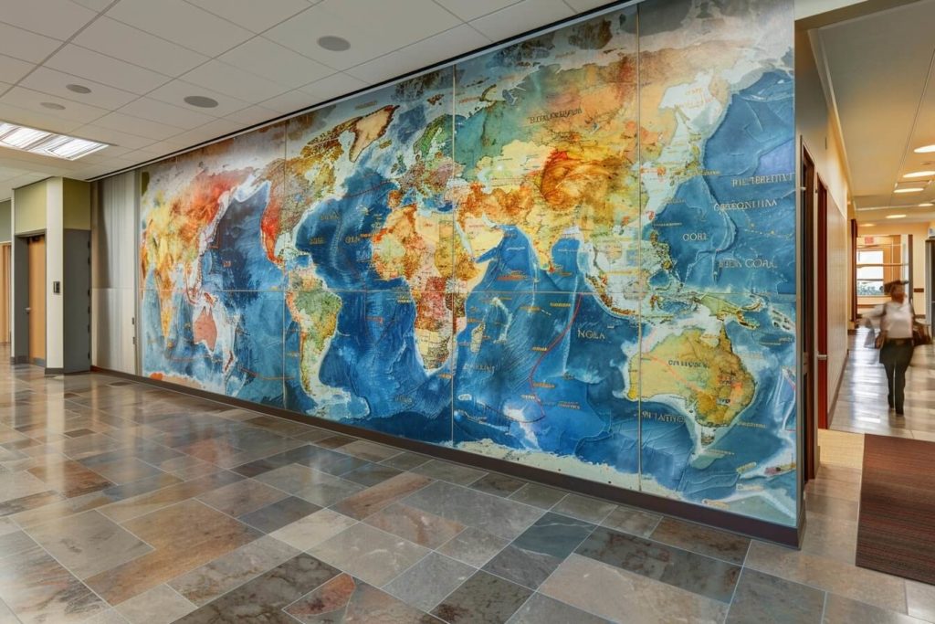 kamkamkam our world mural office wall design in the style of c96304d6 89ab 41c7 9562 85e670486b0f 0