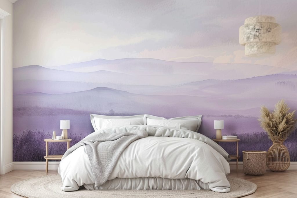 kamkamkam wall mural featuring a lavender and cream gradient a16181e6 9a22 48e8 818f 2349447906b7 2