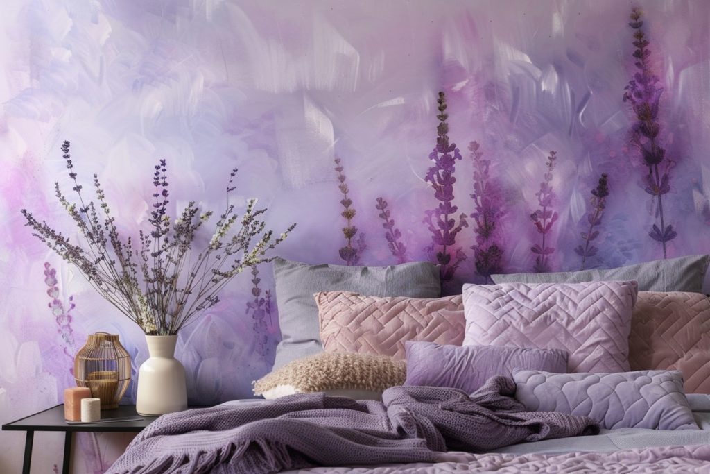 kamkamkam wall mural with soft lavender tones and geometric 1b462783 9039 4826 a220 34fda24403c9 2